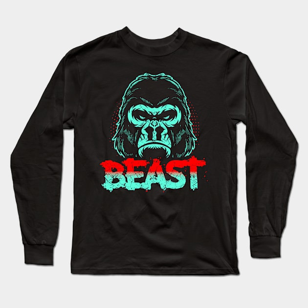 Gorilla Beast Long Sleeve T-Shirt by Mila46